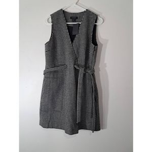 Club Monaco womens small HOUNDSTOOTH WOOL dress black white